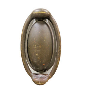 Antique Yale & Towne Y&T Brass Oval Door Knocker Architectural Salvage